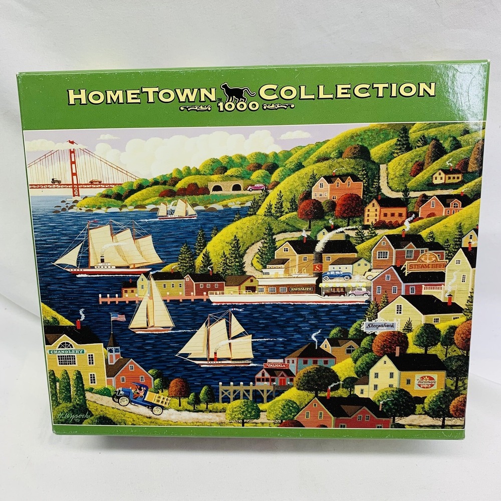 HOMETOWN COLLECTION~1000 PC Puzzle 'Sausalito Waterfront 1815/16x263/4 2007‎ NEW